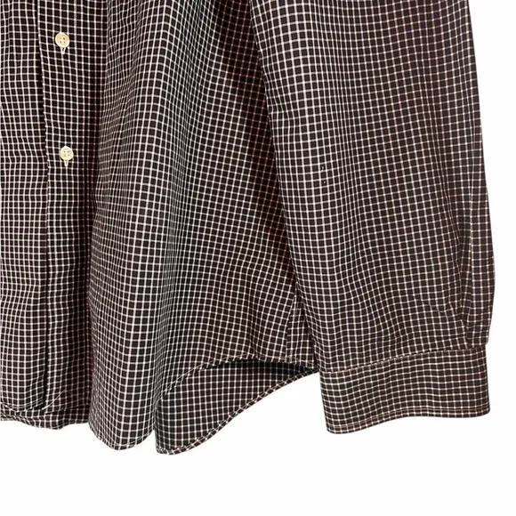 Ralph Lauren Slim Fit Button Down Shirt Men XLT Tall Black Check Logo - Picture 4 of 8